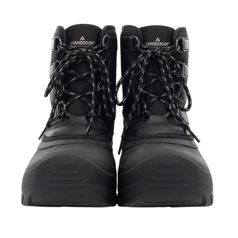Staheekum Men's 11 Winter Snow Boots Waterproof Insulated Outdoor Faux Fur Black
